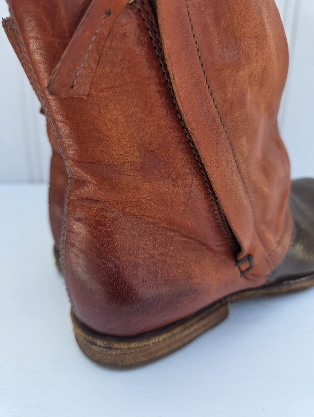 A.S.98 Leather Boho Biker Slouchy Ankle Boots Size EU 37 - Picture 9 of 16